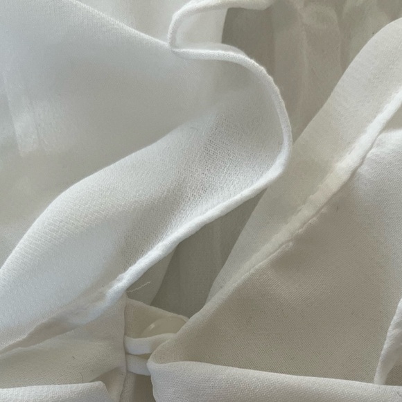 STYLE & CO white collarless vneck ruffle flare sleeve | 12P COQUETTE ROMANTIC - Picture 10 of 12